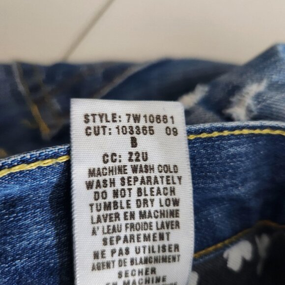 Lucky Brand Jeans Mens 32x30 Blue Distressed Riley Jean Made USA Straight Leg - Picture 11 of 16